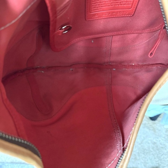 Coach SoHo Hobo Twill Leather 
Cream Brown Zip Top Bag Adjustable Strap - Picture 7 of 10